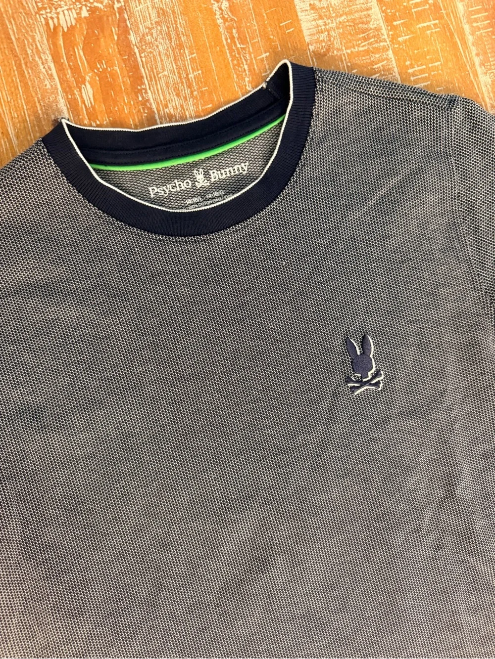 Psycho Bunny Navy Micro-Pattern Crew Tee with Embroidered Logo. Like New!!!
